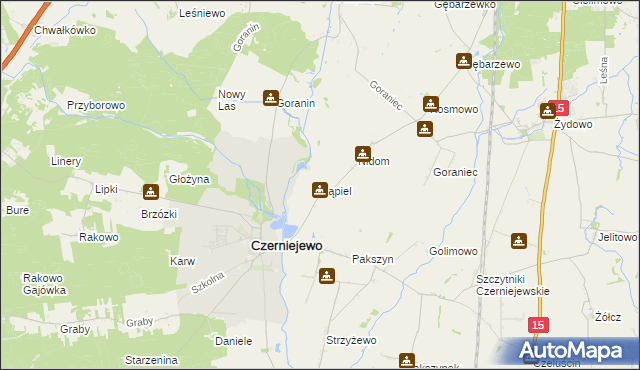 mapa Kąpiel gmina Czerniejewo, Kąpiel gmina Czerniejewo na mapie Targeo