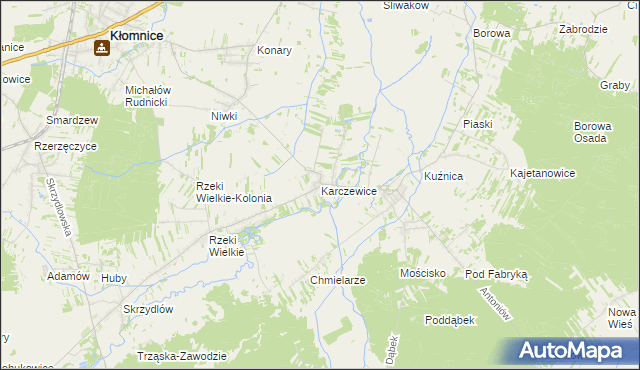 mapa Karczewice, Karczewice na mapie Targeo