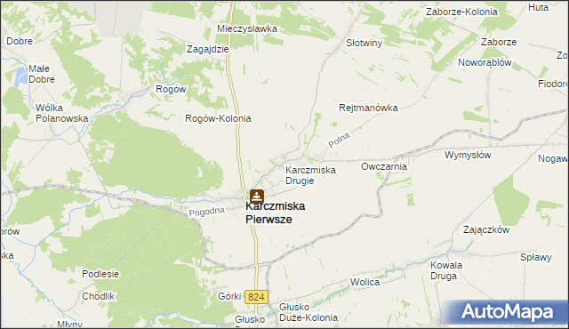 mapa Karczmiska Drugie, Karczmiska Drugie na mapie Targeo