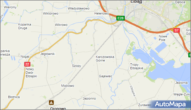 mapa Karczowiska Górne, Karczowiska Górne na mapie Targeo