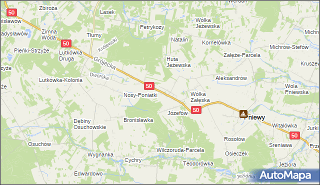 mapa Karolew gmina Pniewy, Karolew gmina Pniewy na mapie Targeo