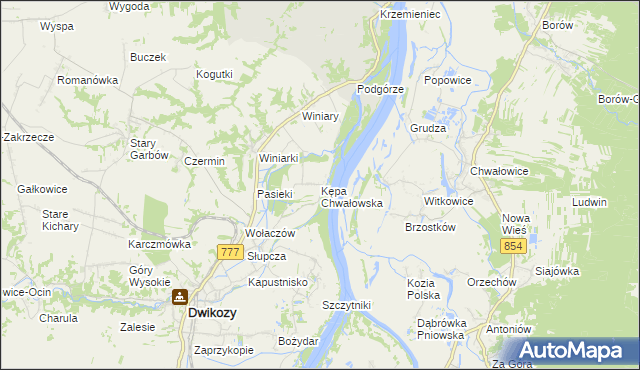 mapa Kępa Chwałowska, Kępa Chwałowska na mapie Targeo