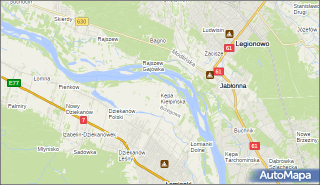 mapa Kępa Kiełpińska, Kępa Kiełpińska na mapie Targeo