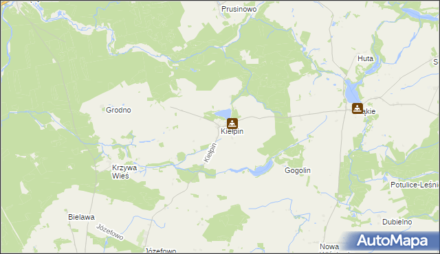 mapa Kiełpin gmina Lipka, Kiełpin gmina Lipka na mapie Targeo