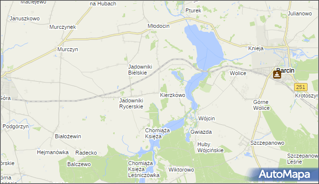 mapa Kierzkowo gmina Żnin, Kierzkowo gmina Żnin na mapie Targeo