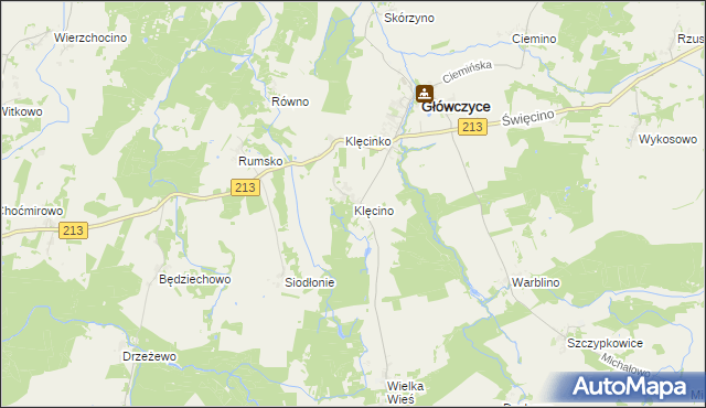 mapa Klęcino, Klęcino na mapie Targeo