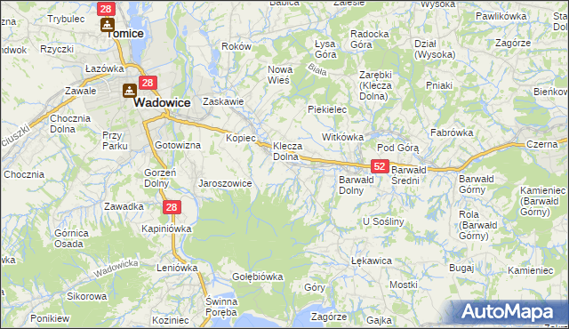 mapa Klecza Górna, Klecza Górna na mapie Targeo