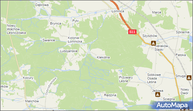 mapa Klekotna, Klekotna na mapie Targeo