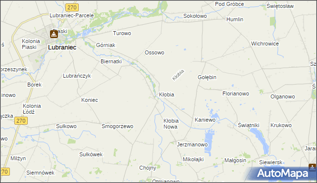 mapa Kłobia, Kłobia na mapie Targeo