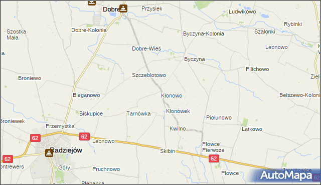 mapa Kłonowo, Kłonowo na mapie Targeo