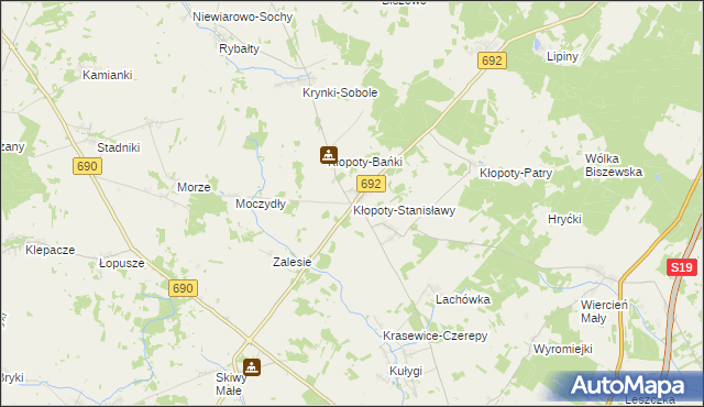 mapa Kłopoty-Stanisławy, Kłopoty-Stanisławy na mapie Targeo