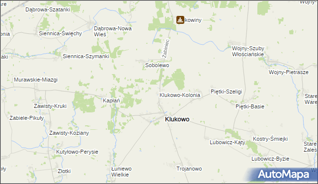 mapa Klukowo-Kolonia, Klukowo-Kolonia na mapie Targeo