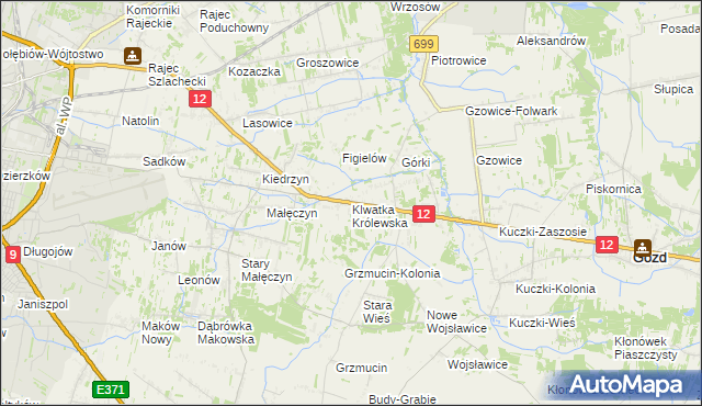 mapa Klwatka Królewska, Klwatka Królewska na mapie Targeo