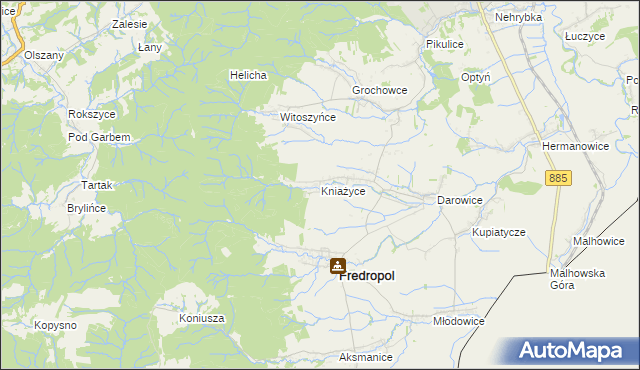mapa Kniażyce, Kniażyce na mapie Targeo