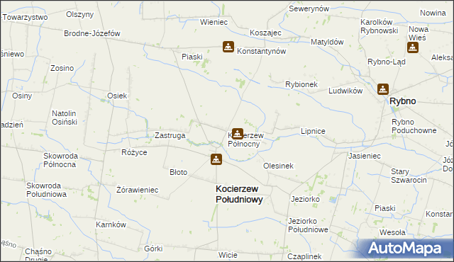 mapa Kocierzew Północny, Kocierzew Północny na mapie Targeo