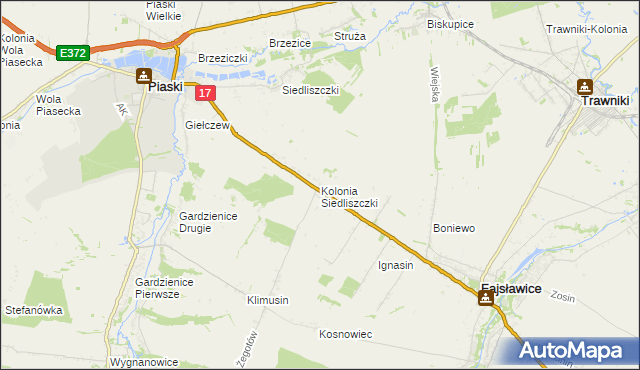 mapa Kolonia Siedliszczki, Kolonia Siedliszczki na mapie Targeo