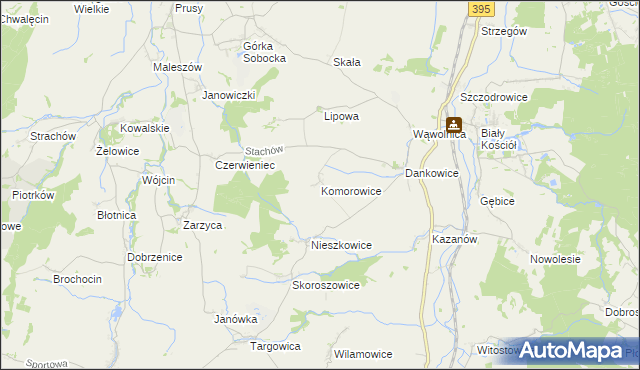 mapa Komorowice gmina Kondratowice, Komorowice gmina Kondratowice na mapie Targeo