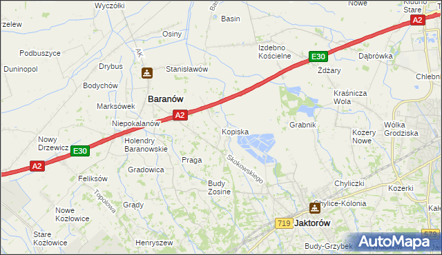 mapa Kopiska, Kopiska na mapie Targeo