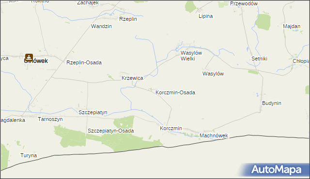 mapa Korczmin-Osada, Korczmin-Osada na mapie Targeo