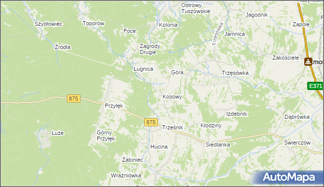 mapa Kosowy, Kosowy na mapie Targeo