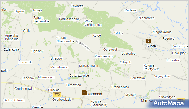 mapa Kostrzeszyn, Kostrzeszyn na mapie Targeo