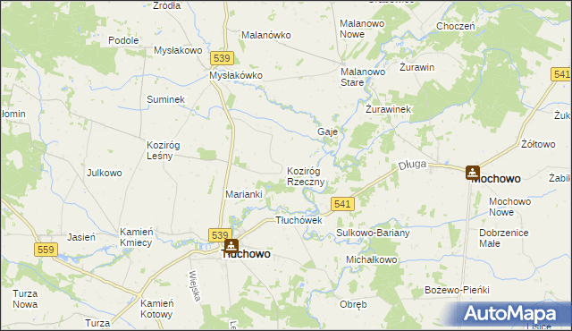 mapa Koziróg Rzeczny, Koziróg Rzeczny na mapie Targeo