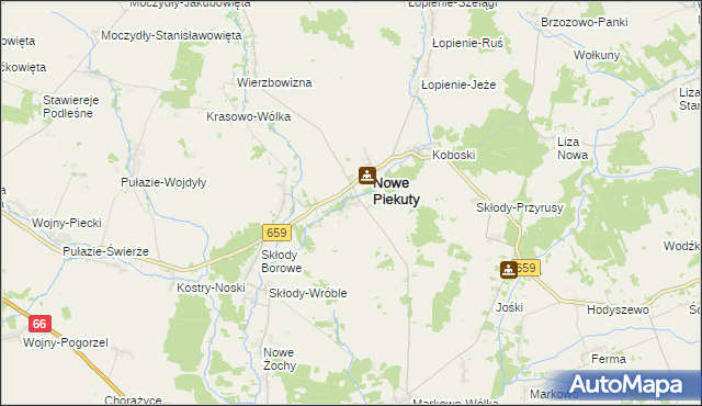 mapa Krasowo Wielkie, Krasowo Wielkie na mapie Targeo