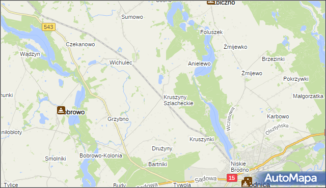 mapa Kruszyny Szlacheckie, Kruszyny Szlacheckie na mapie Targeo