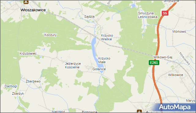 mapa Krzycko Małe, Krzycko Małe na mapie Targeo