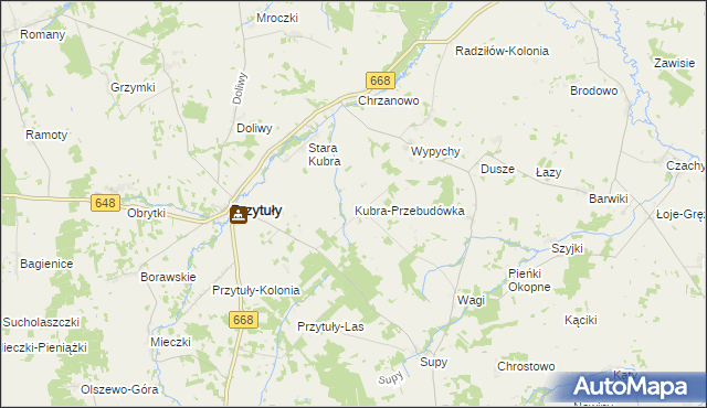 mapa Kubra-Przebudówka, Kubra-Przebudówka na mapie Targeo