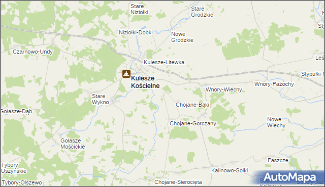 mapa Kulesze-Podawce, Kulesze-Podawce na mapie Targeo