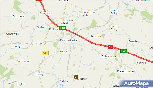 mapa Łagiewniki Średzkie, Łagiewniki Średzkie na mapie Targeo