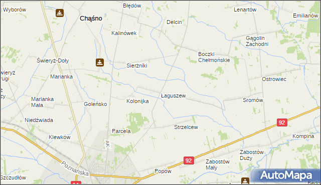 mapa Łaguszew, Łaguszew na mapie Targeo