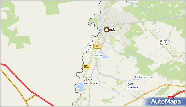 mapa Lasów, Lasów na mapie Targeo