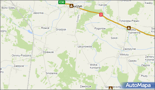 mapa Łęcznowola, Łęcznowola na mapie Targeo