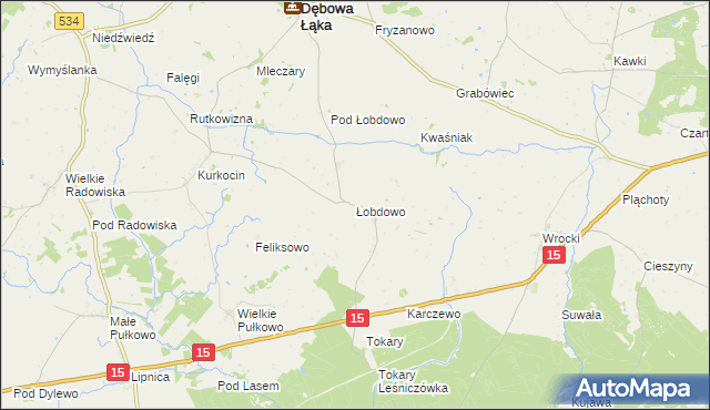 mapa Łobdowo, Łobdowo na mapie Targeo
