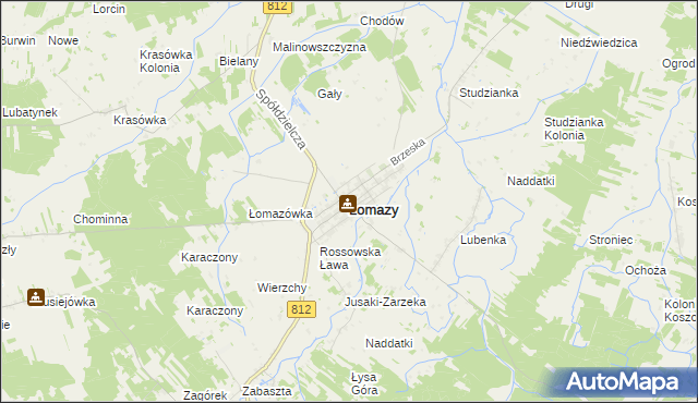 mapa Łomazy, Łomazy na mapie Targeo