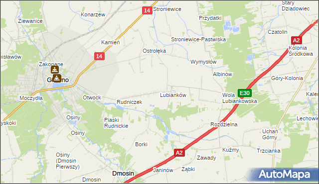 mapa Lubianków, Lubianków na mapie Targeo