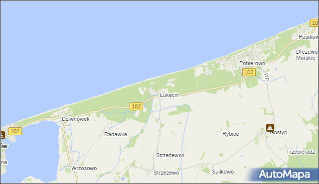 mapa Łukęcin, Łukęcin na mapie Targeo