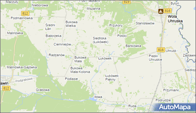 mapa Łukówek, Łukówek na mapie Targeo
