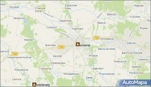 mapa Lutomiersk, Lutomiersk na mapie Targeo