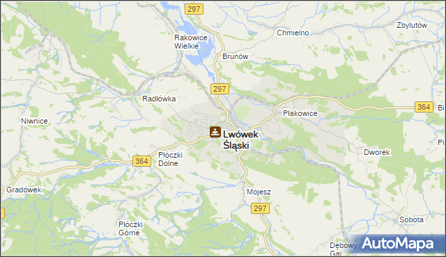 mapa Lwówek Śląski, Lwówek Śląski na mapie Targeo
