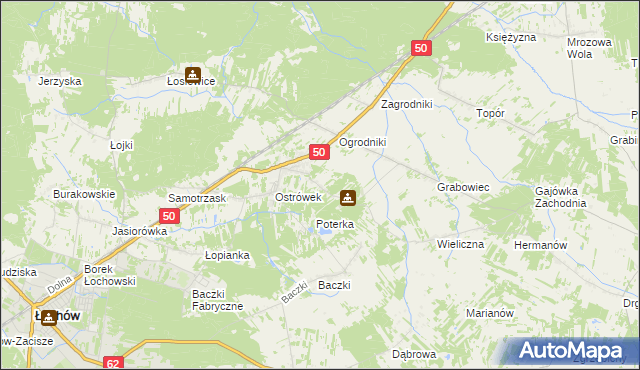 mapa Majdan gmina Łochów, Majdan gmina Łochów na mapie Targeo