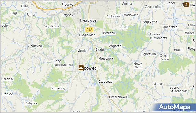 mapa Majscowa, Majscowa na mapie Targeo