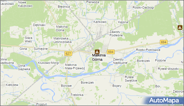 mapa Małkinia Górna, Małkinia Górna na mapie Targeo