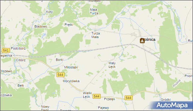 mapa Mały Łęck Osada, Mały Łęck Osada na mapie Targeo