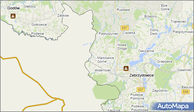 mapa Marklowice Górne, Marklowice Górne na mapie Targeo