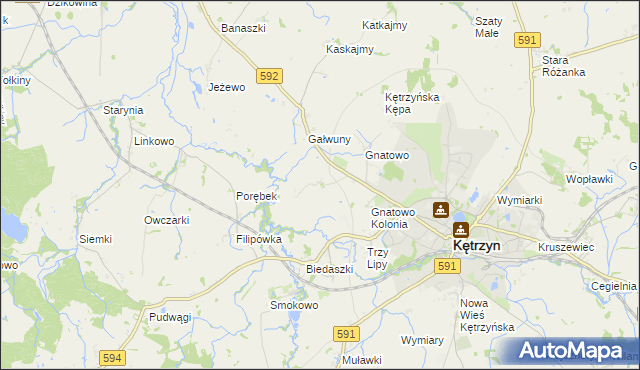 mapa Marszewo gmina Kętrzyn, Marszewo gmina Kętrzyn na mapie Targeo
