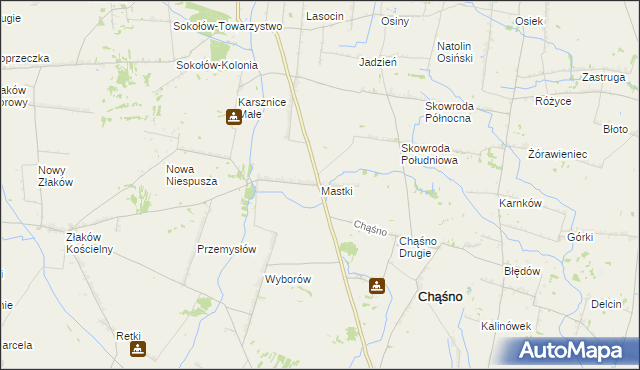 mapa Mastki, Mastki na mapie Targeo