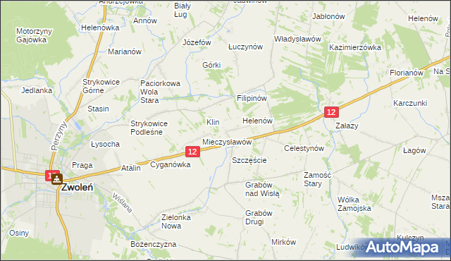 mapa Michalin gmina Zwoleń, Michalin gmina Zwoleń na mapie Targeo